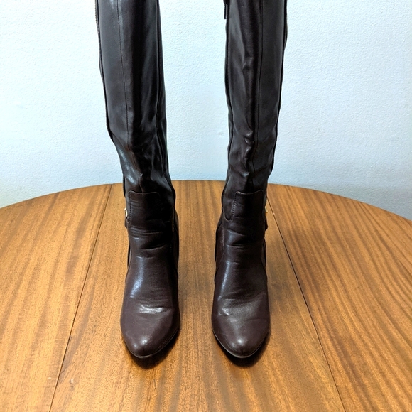 White Mountain Dark Brown Zip Up Heeled Boots With Buckle.  Size 6.  New. - Picture 2 of 11